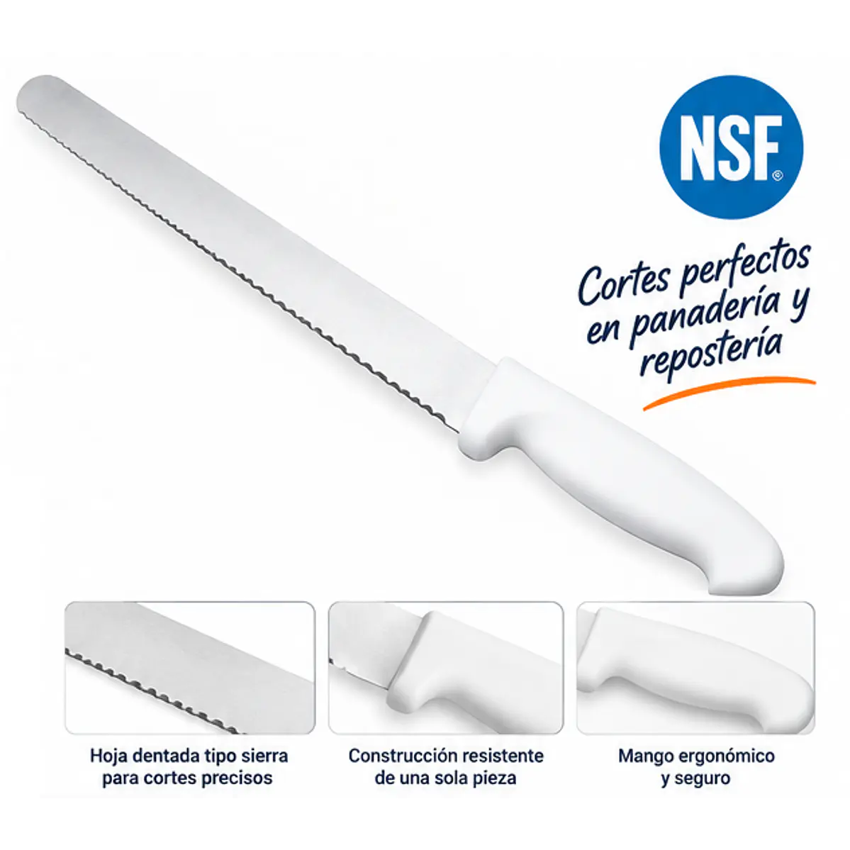 Cuchillo Profesional para Pan y Repostería de 12 Pulgadas en Acero Inoxidable (Hoja Dentada / Sierra) 1