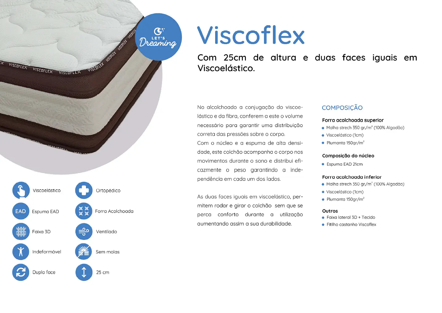 COLCHÃO Let´s Dreaming ViscoFlex (envio gratuito) 4