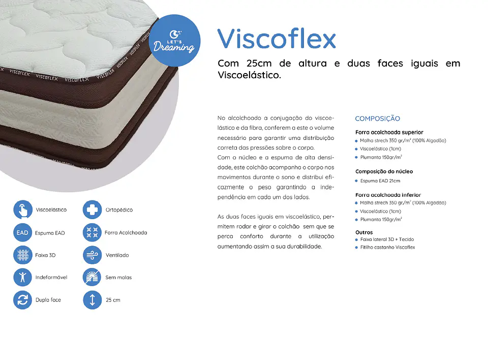 COLCHÃO Let´s Dreaming ViscoFlex (envio gratuito) 4