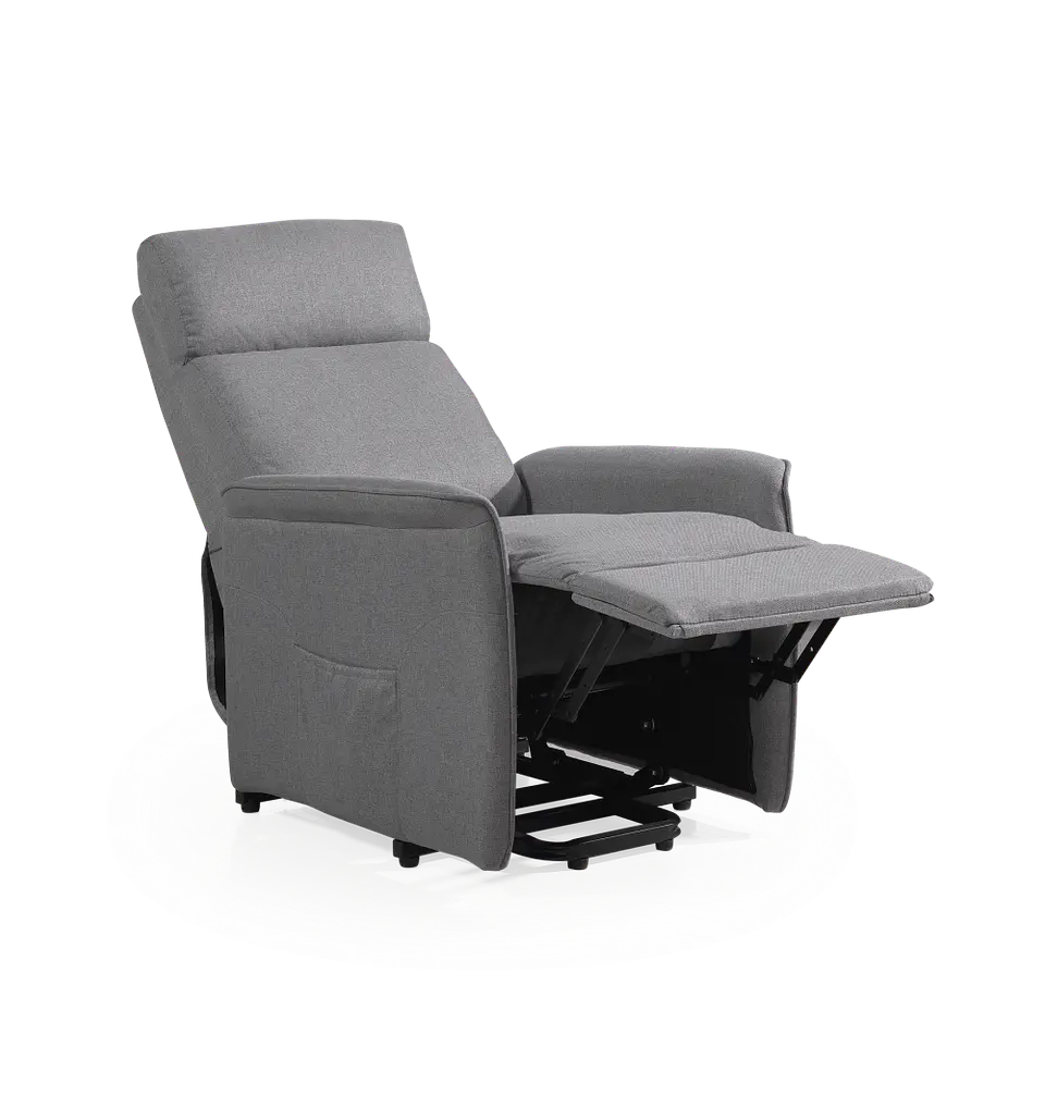 CADEIRÃO RELAX C/ELEVAÇÃO + POUSA PÉS ELÉTRICO C/COMANDO TEC. CINZA 001ZL 60 26 2