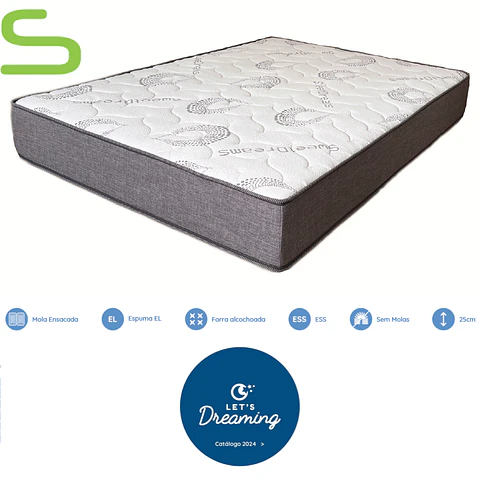 COLCHÃO Let´s Dreaming DreamRoll Pocket Spring (envio gratuito)