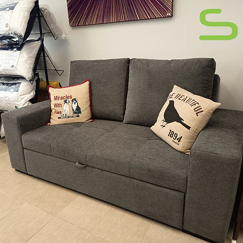 Sofá-Cama "Mr. Sleep" 2 Lugares Tecido CINZENTO - Entrega Gratuita e imediata