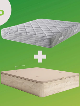 PACK Base Elevatória LFR (Branco Liso ou Carvalho Natural) + Colchão DREAMROLL