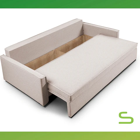 Sofá-Cama sistema hop "Lelacam" Tecido Neve 13 e Neve 3 - Entrega Gratuita