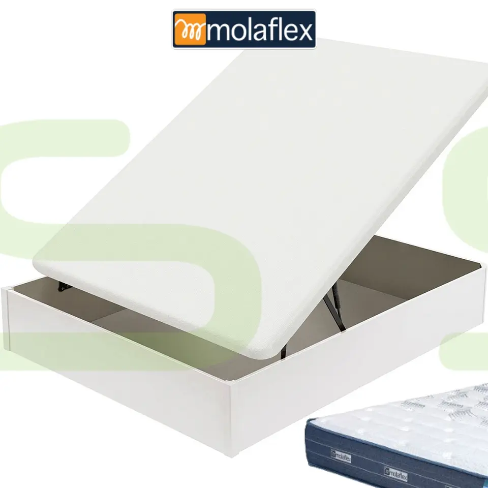 Pacote Base elevatória wood 19 Molaflex (branco) + Colchão Selection Multilástic 190x140 1