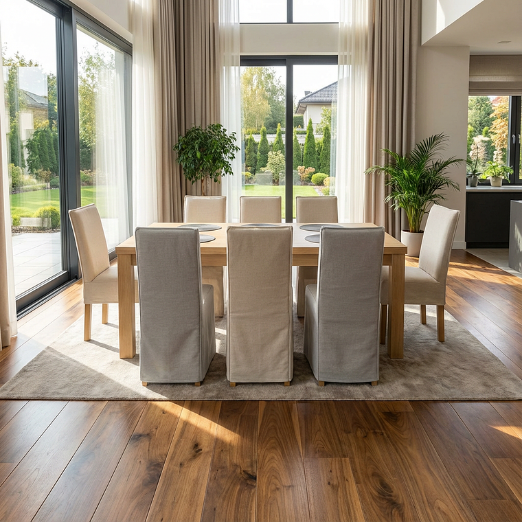 Comedor con Sillas enfundadas en Lino 2