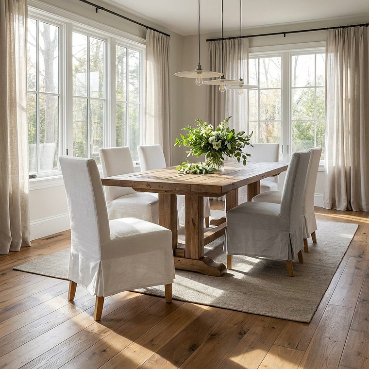 Silla de Comedor enfundadas en Lino 2