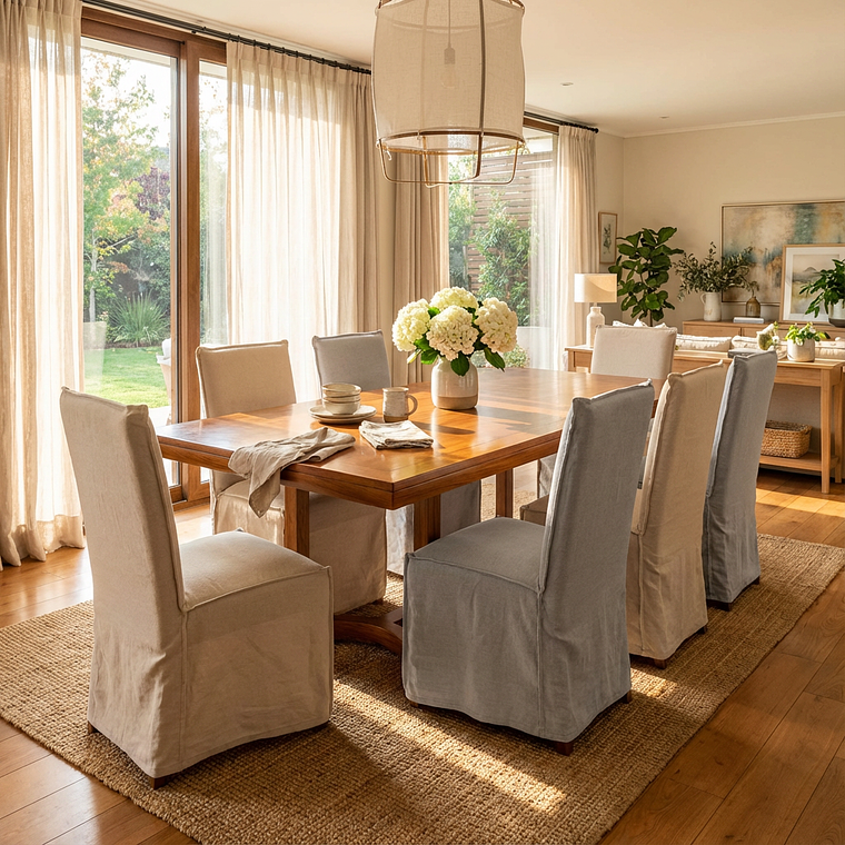 Silla de Comedor enfundadas en Lino 3