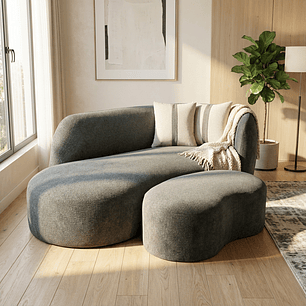 Sofá Curvo Florencia con Pouff