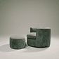 Sillón Curvo Giratorio con Pouff - Miniatura 5