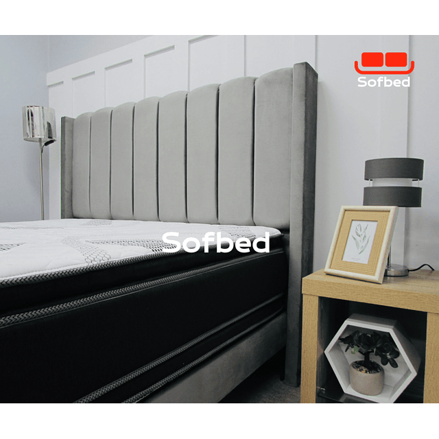 Cama Europea Modelo lineal con brazos Felpa