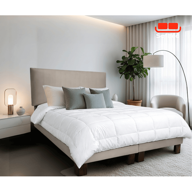 Cama Europea 2 Plazas Modelo Paris Clásico Incluye Respaldo mas base divididas