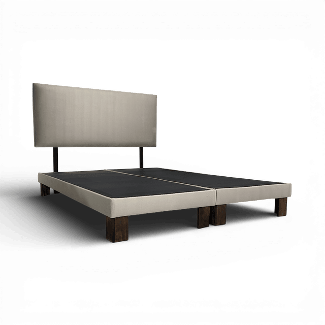 Cama Europea 2 Plazas Modelo Paris Clásico Incluye Respaldo mas base divididas