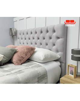 Cama Europea 2 Plazas Respaldo A Piso + Bases  Divididas Felpa