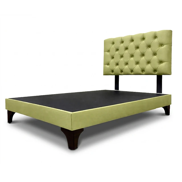 Cama Europea Plaza y Media Respaldo Capitone Clásico