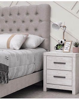 Cama Europea 2 plazas Capitoné Lino