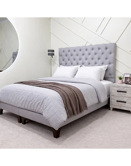 Cama europea 2 plazas modelo Capitone alto 