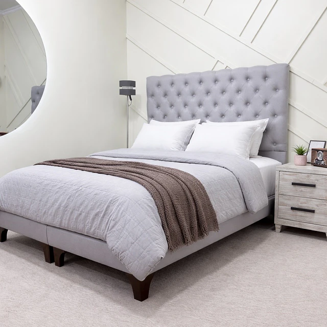 Cama europea 2 plazas modelo Capitone alto 