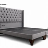 Cama Europea  2 Plazas Capitoné Con Brazos  Incluye Respaldo Más Bases Divididas desde