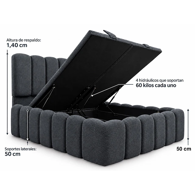 Cama baúl 2 plazas Modelo Moscú 