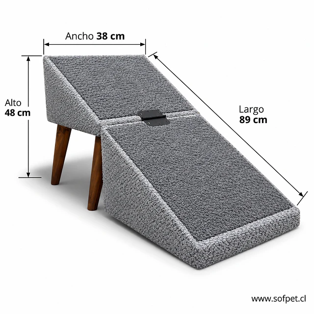 Rampa puff Premium para mascotas 