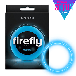 Anillo Firefly Halo Fluor Blue - Cockring pene duro y retardante