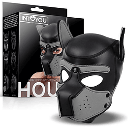 Máscara BDSM Dog Box - Color Negro/Gris