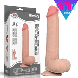 Dildo Piel Masturbable 23 cms LOVETOY Ultra Realista Sliding Skin Dual Layer Flesh