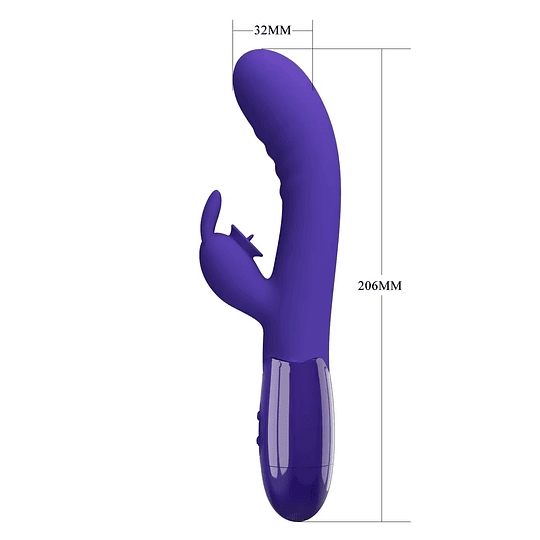 CerberusPRO USB 4en1 (Vibrador + Lengua + Rabbit + USB) - Recargable Pretty Love