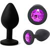 Plug Anal Silicona con joya - MORADO Talla M