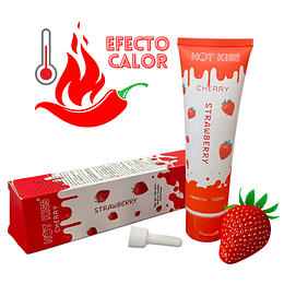 Lubricante Efecto Calor - Hot Kiss Frutilla 50ml
