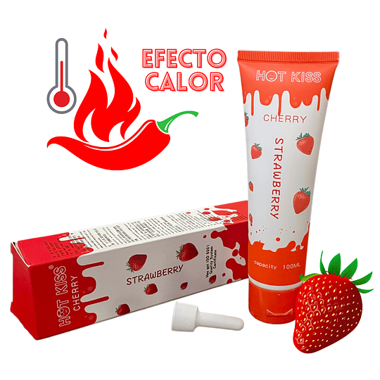 Lubricante Efecto Calor - Hot Kiss Frutilla 50ml