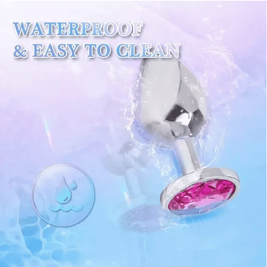 Plug Anal METALICO con joya Blue- Talla L