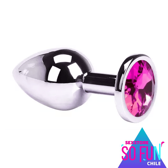 Plug Anal METALICO con joya Blue - Talla XL