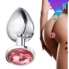 Plug Anal METALICO con joya Blue - Talla XL