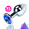 Plug Anal METALICO con joya Blue - Talla XL