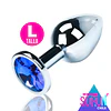 Plug Anal METALICO con joya Blue- Talla L