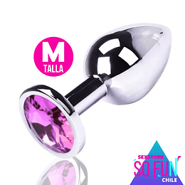 Plug Anal METALICO con joya Blue - Talla M