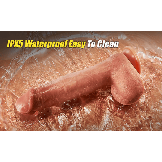 Dildo 4en1 PENETRA + VIBRA + ROTA + CALOR + USB recargable ULTRA Realista