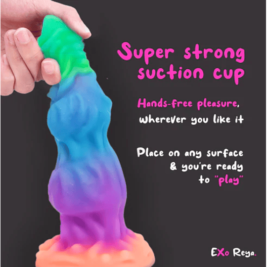 Dildo Monster Bestia Neon 24 CM Luminoso en la oscuridad