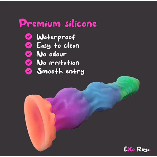 Dildo Monster Bestia Neon 24 CM Luminoso en la oscuridad