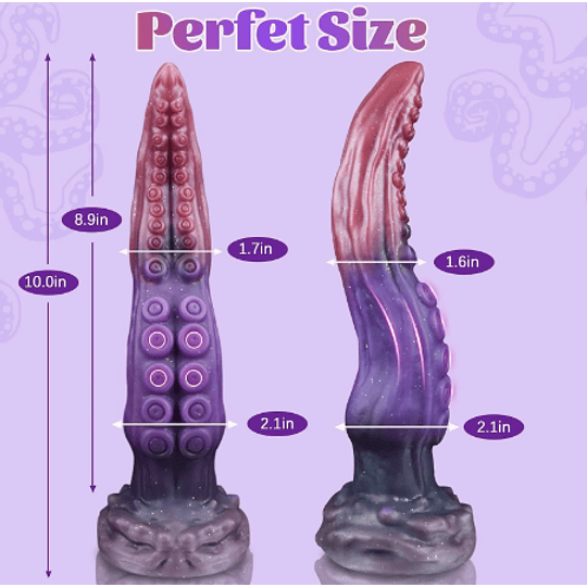 Consolador Dual Lengua y tentaculo 25cms Dildo con Ventosas