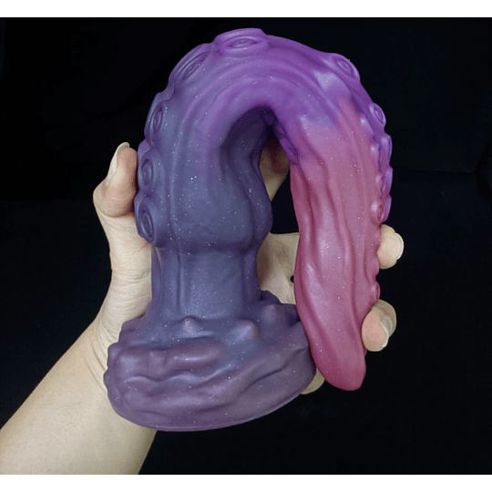 Consolador Dual Lengua y tentaculo 25cms Dildo con Ventosas