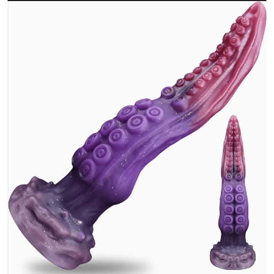 Consolador Dual Lengua y tentaculo 25cms Dildo con Ventosas