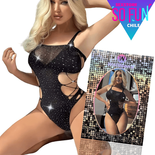 Body SeduceMe Brillos Translucido, Encaje lencería