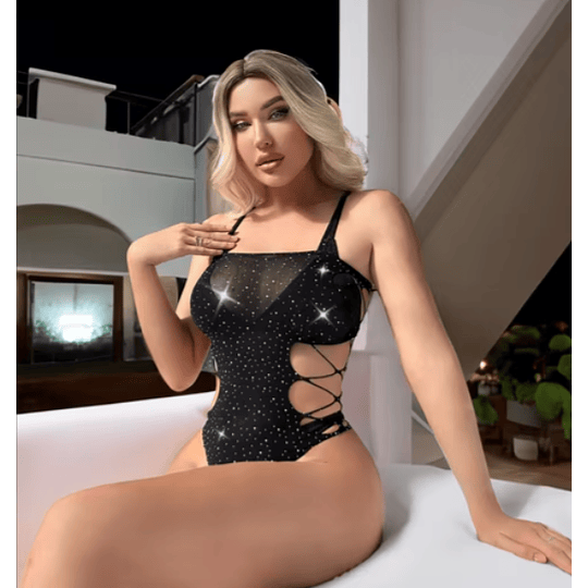 Body SeduceMe Brillos Translucido, Encaje lencería