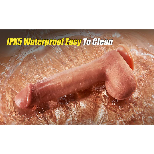 Dildo 4en1 PENETRA + VIBRA + ROTA + CALOR + USB recargable ULTRA Realista