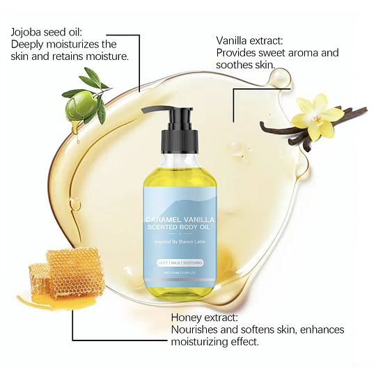 Aceite de Masajes Caramel Vainilla 100ml - Del Roce al Deseo