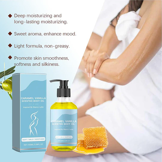 Aceite de Masajes Caramel Vainilla 100ml - Del Roce al Deseo