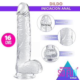 Dildo iniciación anal 16 cms de Jelly Clear Talla XS